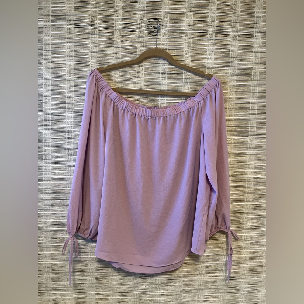 Vince Camuto Pink Ruched Tie Front Blouse
